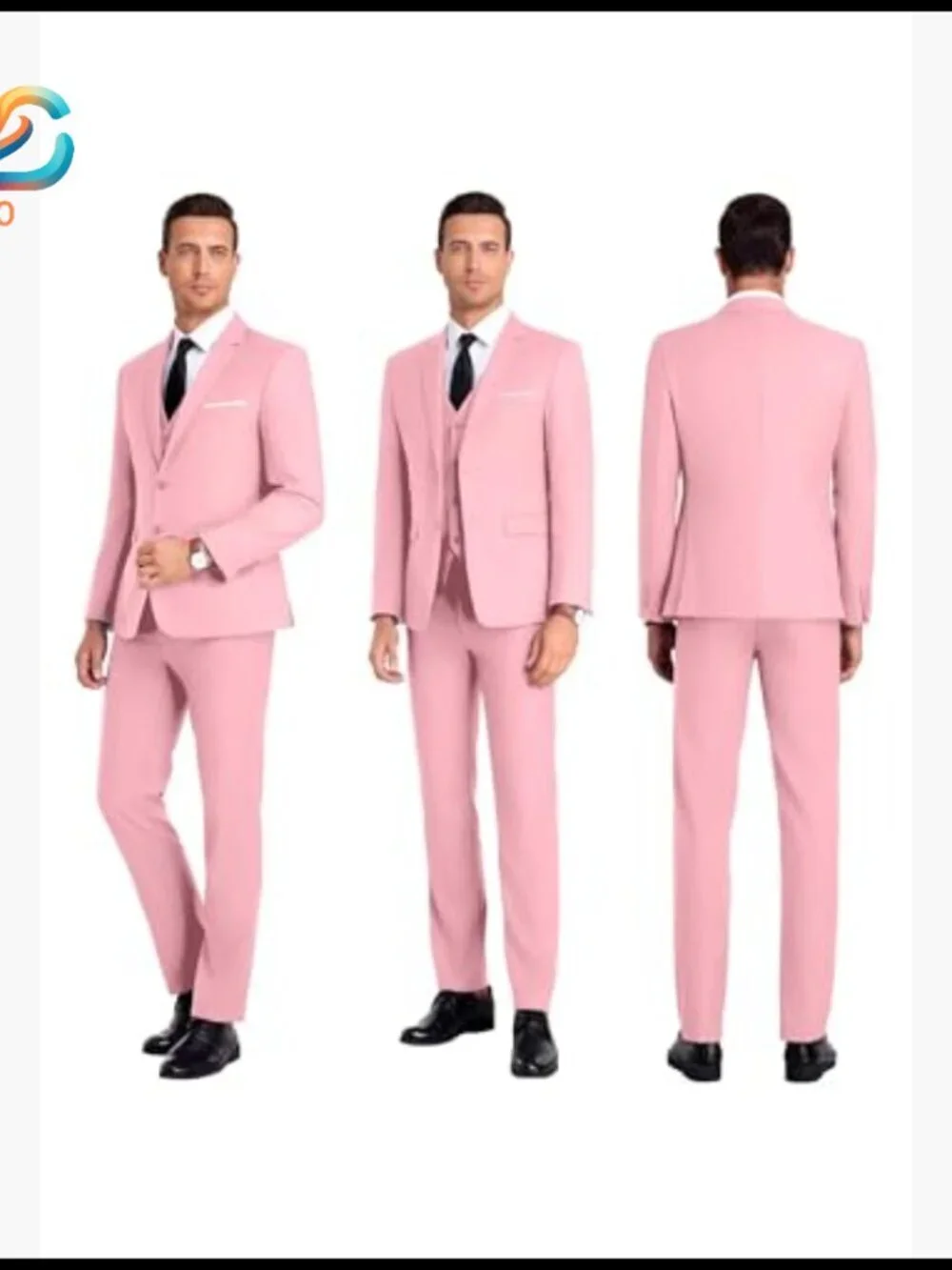 Slim Fit 3-Piece Suit with Vest and Tie for Formal Occasions